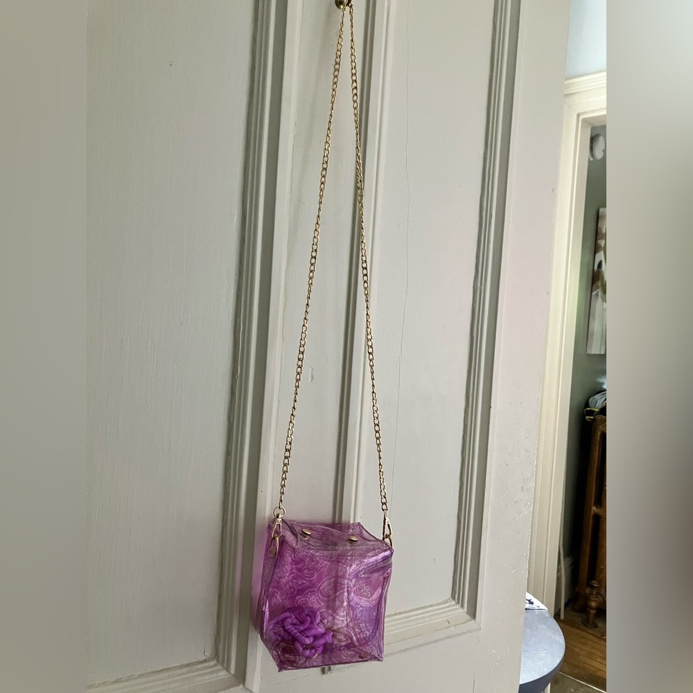New clear purple purse